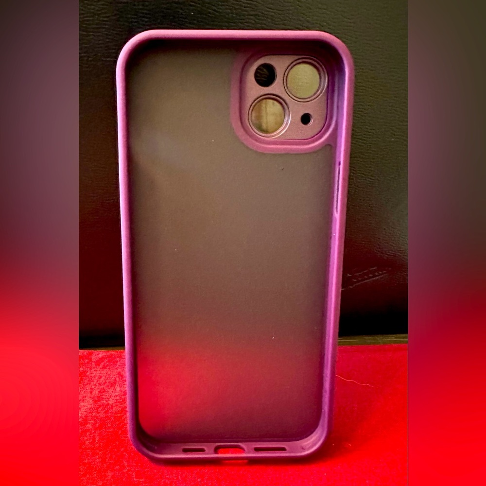 I phone 15 plus silicone phone case in purple